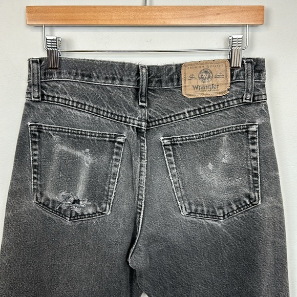 Wrangler Vintage Distressed Faded Black Jeans Sz 29 x 30 - Picture 5 of 9